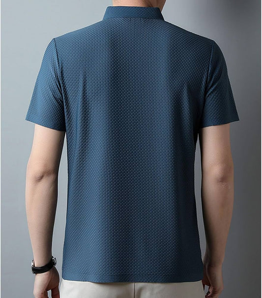 Summer Mesh Ice Silk T-shirt Men's Short Sleeve Round Neck 2023 New Half Sleeve Men Thin Solid Color Tees Top
