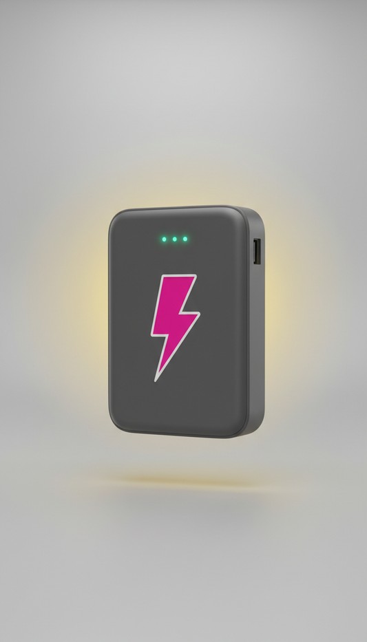 Compact Power Bank with Lightning Motif