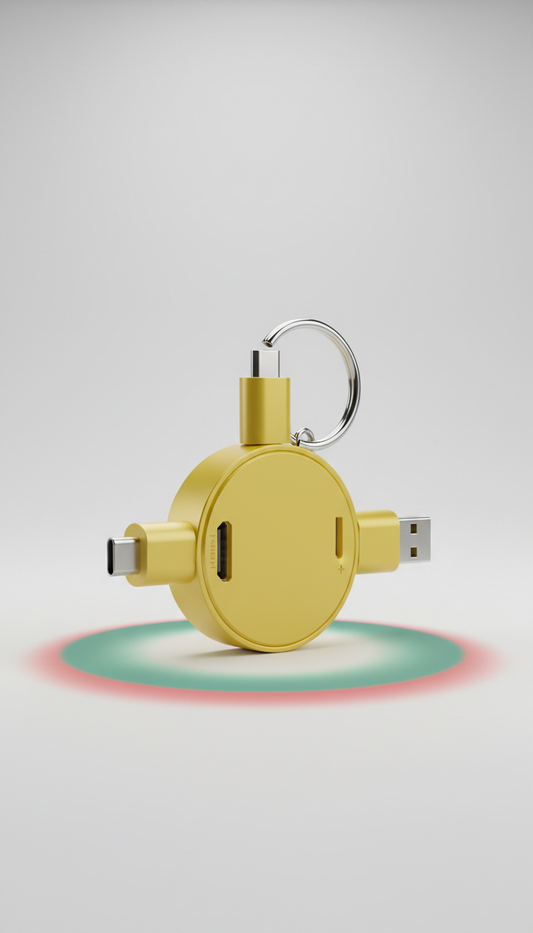 Bolt Yellow USB-C Multi-Adapter Keychain